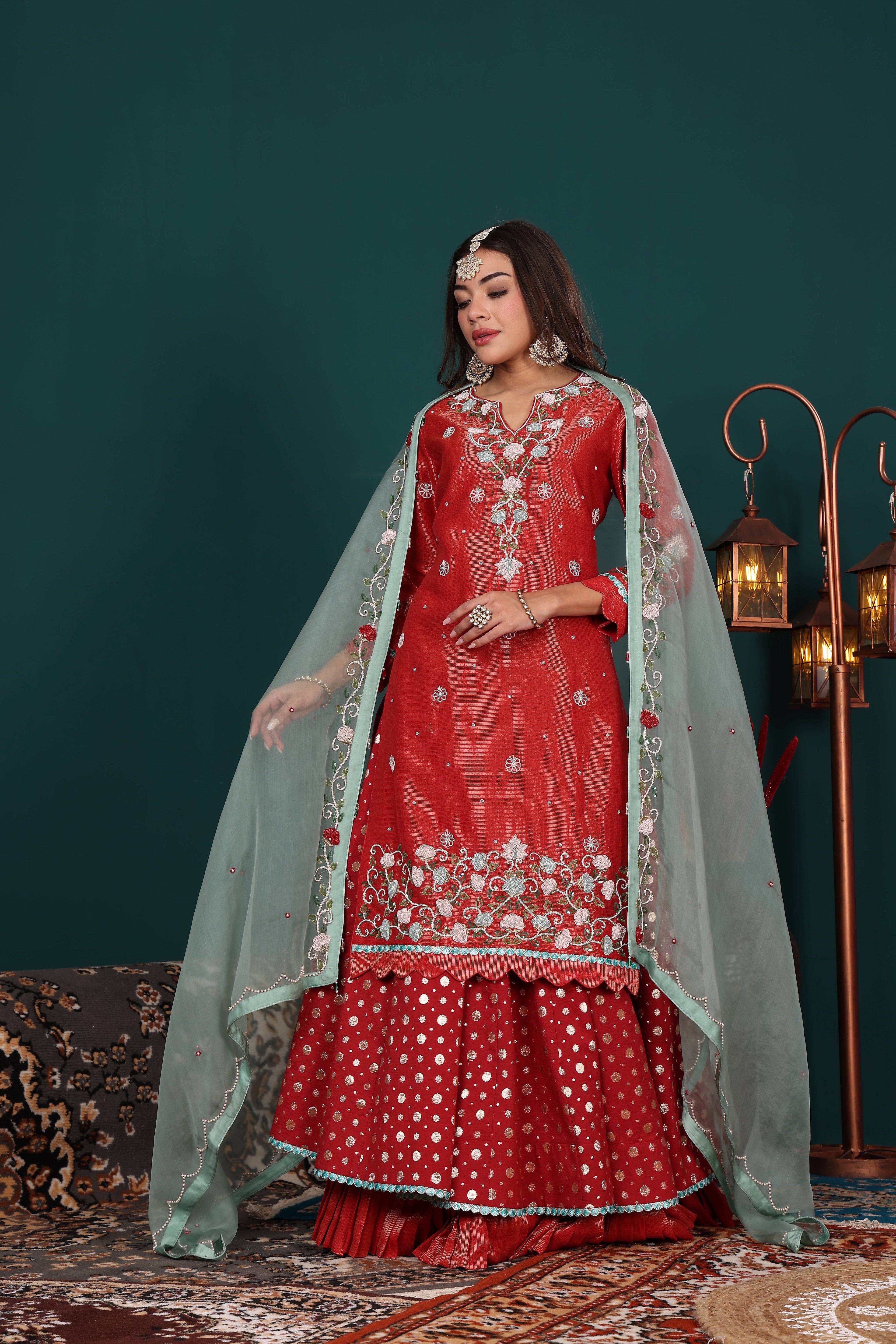 SCARLET NOOR KURTA LEHENGA