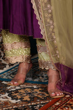 Plum Anarkali Set