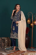 Midnight Blue Embroidered Set