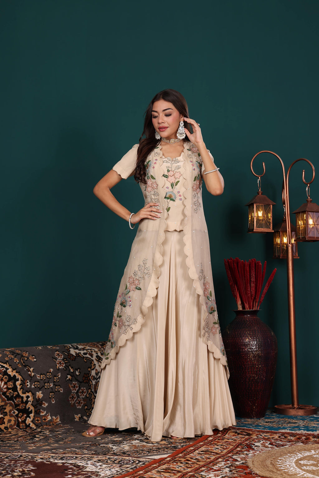 Ivory Blossom Jacket Set