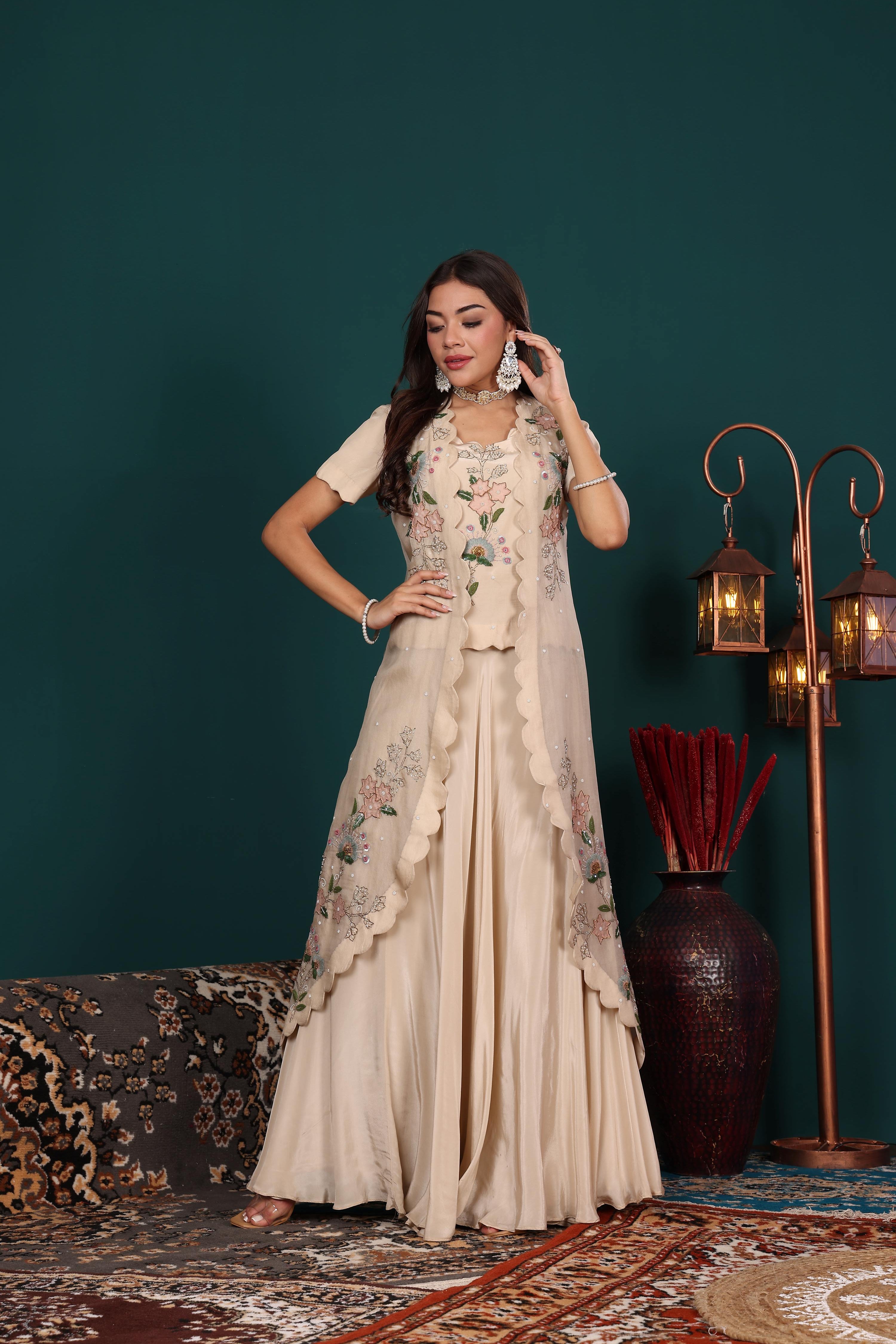 Ivory Blossom Jacket Set