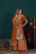 Saddle Brown kurta Sharara Set