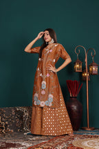 Saddle Brown kurta Sharara Set