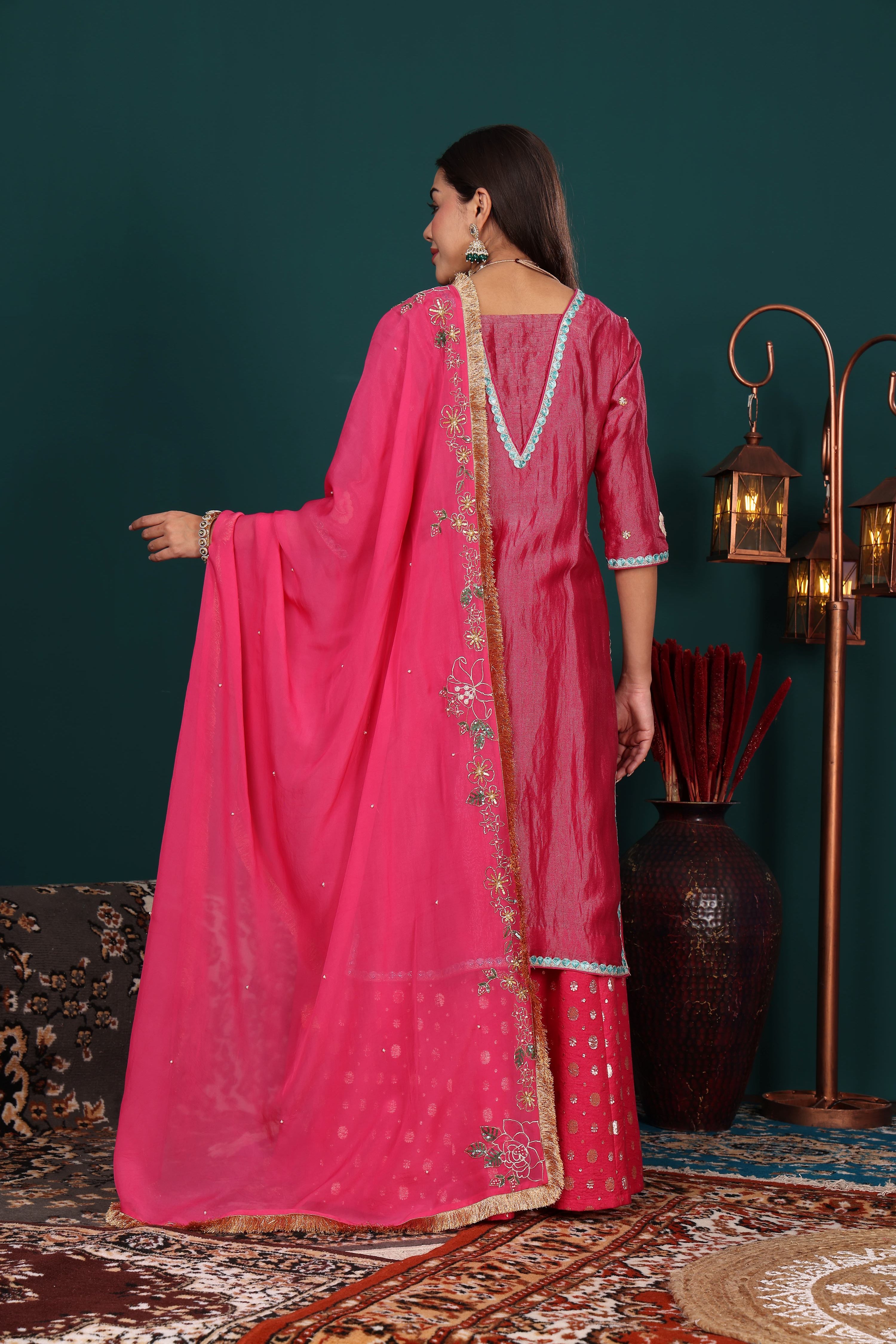 Rose Pink Sharara Set