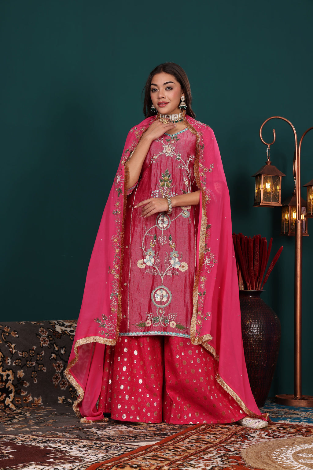 Rose Pink Sharara Set