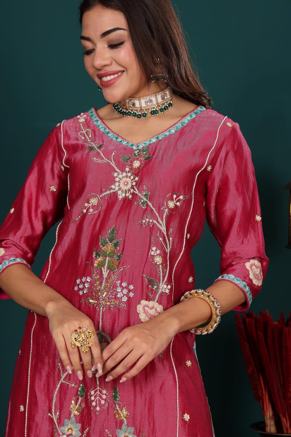 Rose Pink Sharara Set