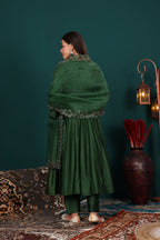 Sage Green Angrakha Anarkali set