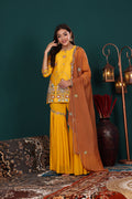 Mustard Yellow Embroidered Kurta Set