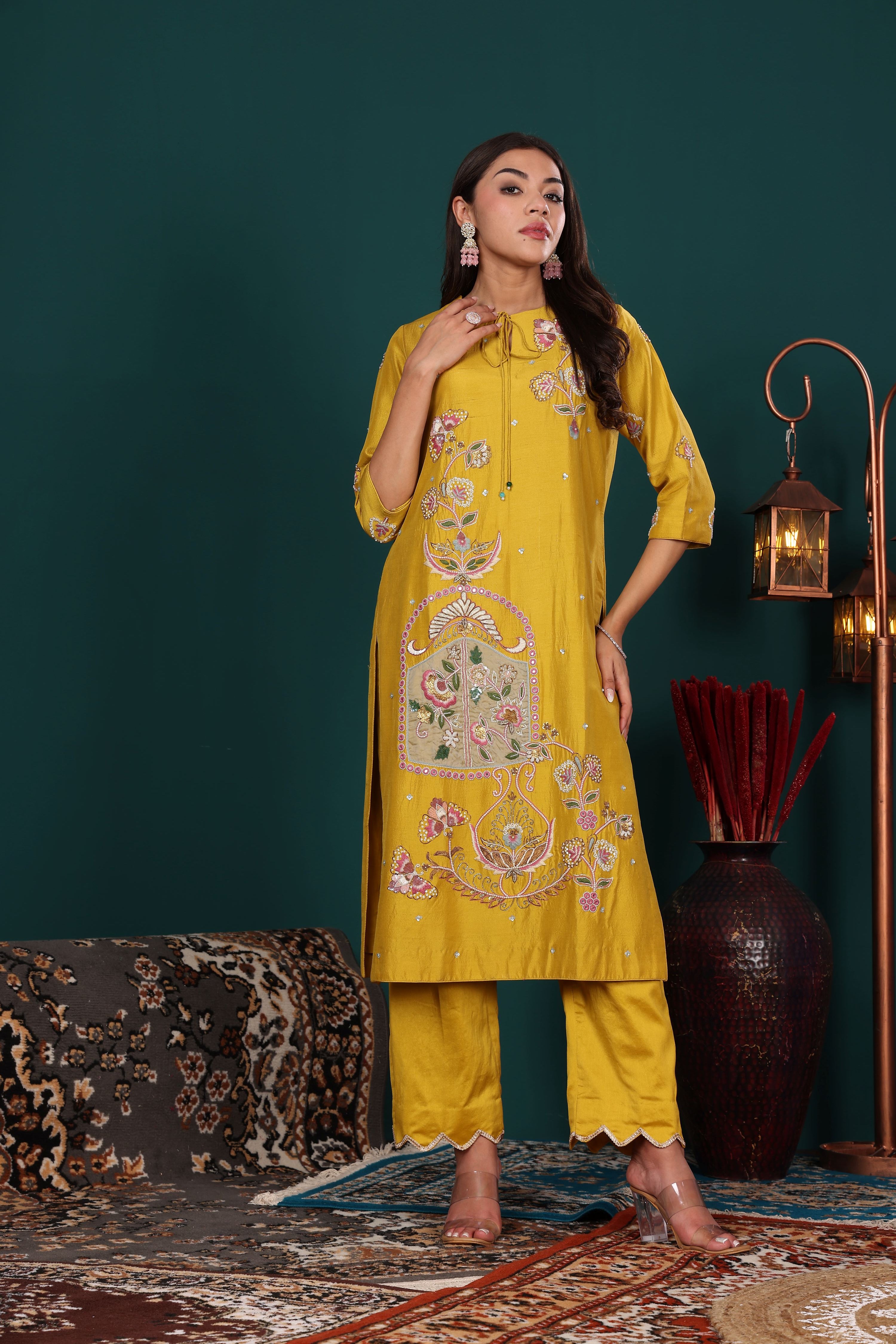 Mustard Yellow Straight Kurta Set