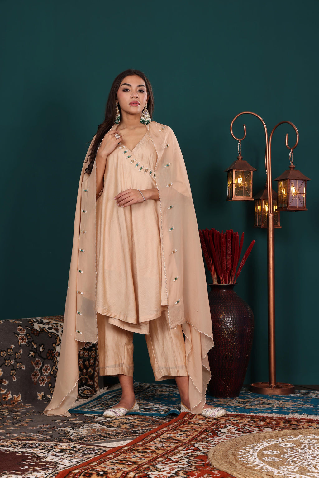 Ivory Gold Navratan Work kurta Set