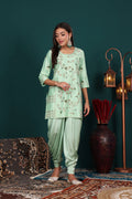 Mint Green Top Dhoti Set