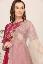 Elegant Pink Embroidered sharara Set