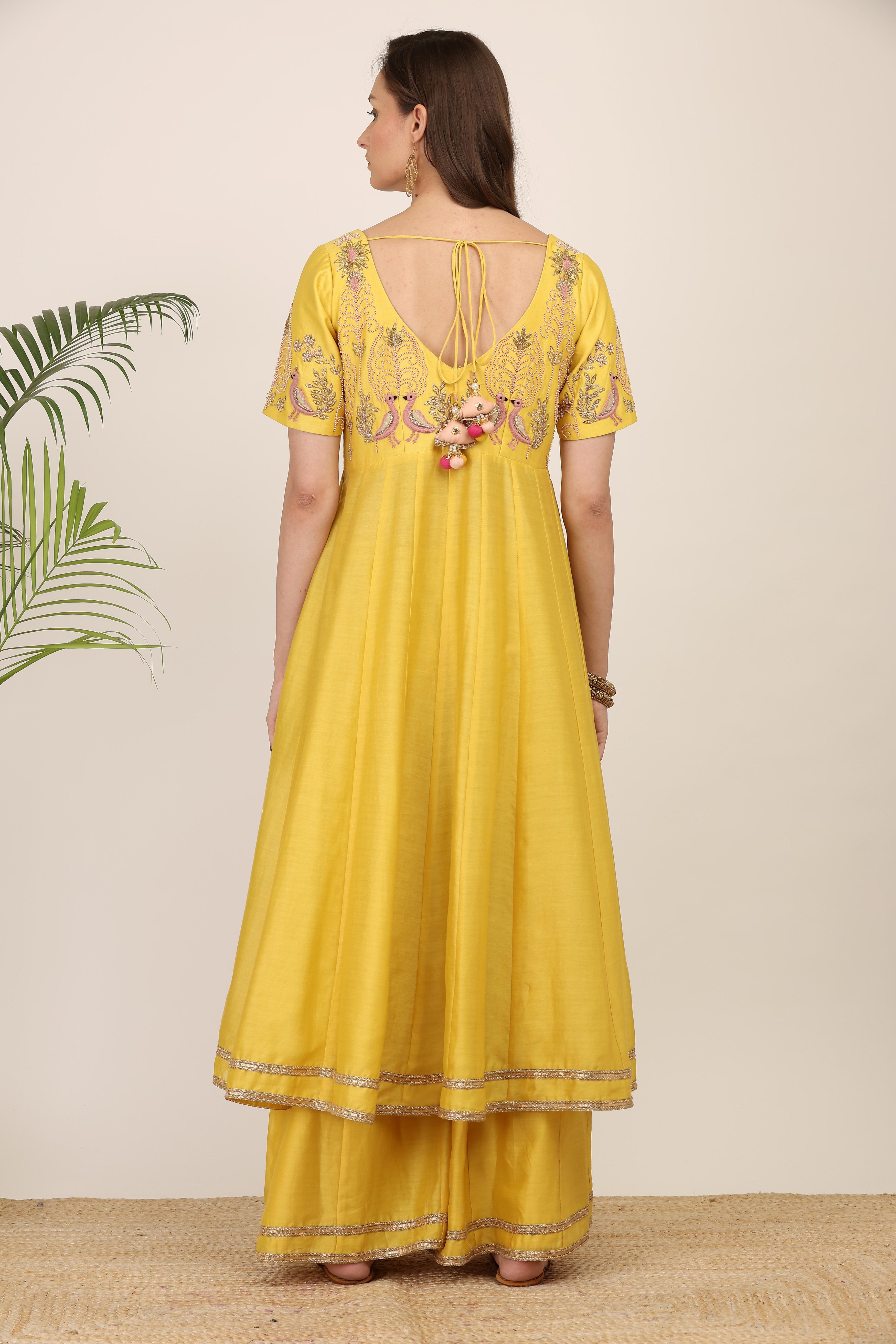 Sunlit Yellow Front-Open Anarkali set