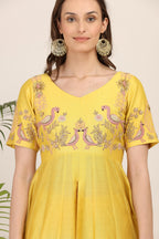 Sunlit Yellow Front-Open Anarkali set