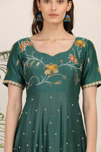 Emerald Green Embroidered Anarkali