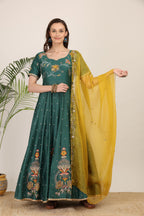 Emerald Green Embroidered Anarkali
