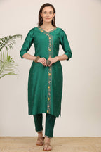 Emerald Grace Embroidered Kurta Set