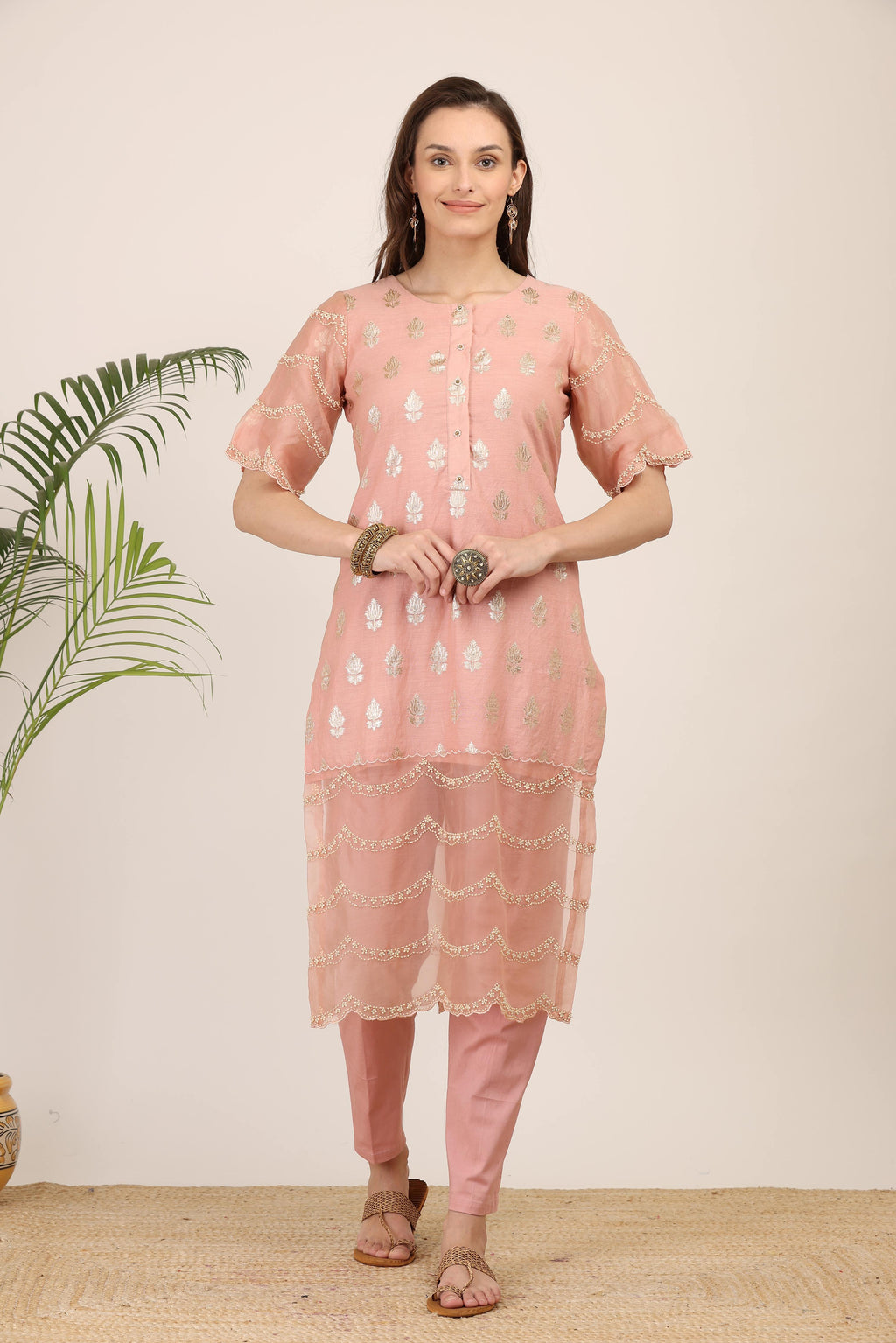 Blush Petal Embroidered Kurta Set