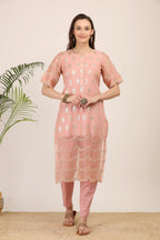 Blush Petal Embroidered Kurta Set