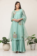Mint Organza Sharara Set