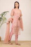 Blush Petal Embroidered Kurta Set
