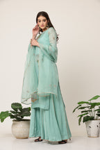 Mint Organza Sharara Set