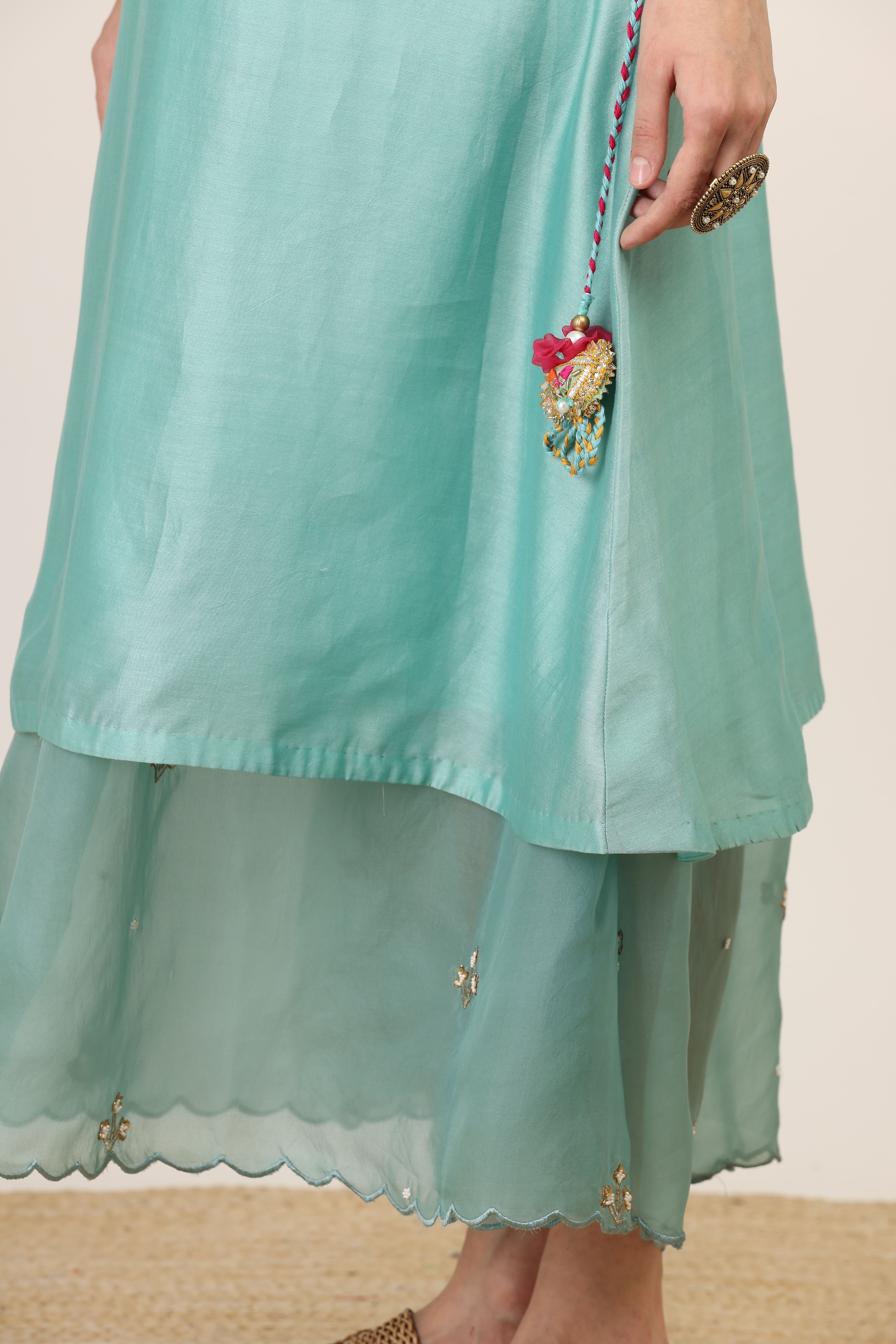 Celeste Aqua Embroidered Tunic