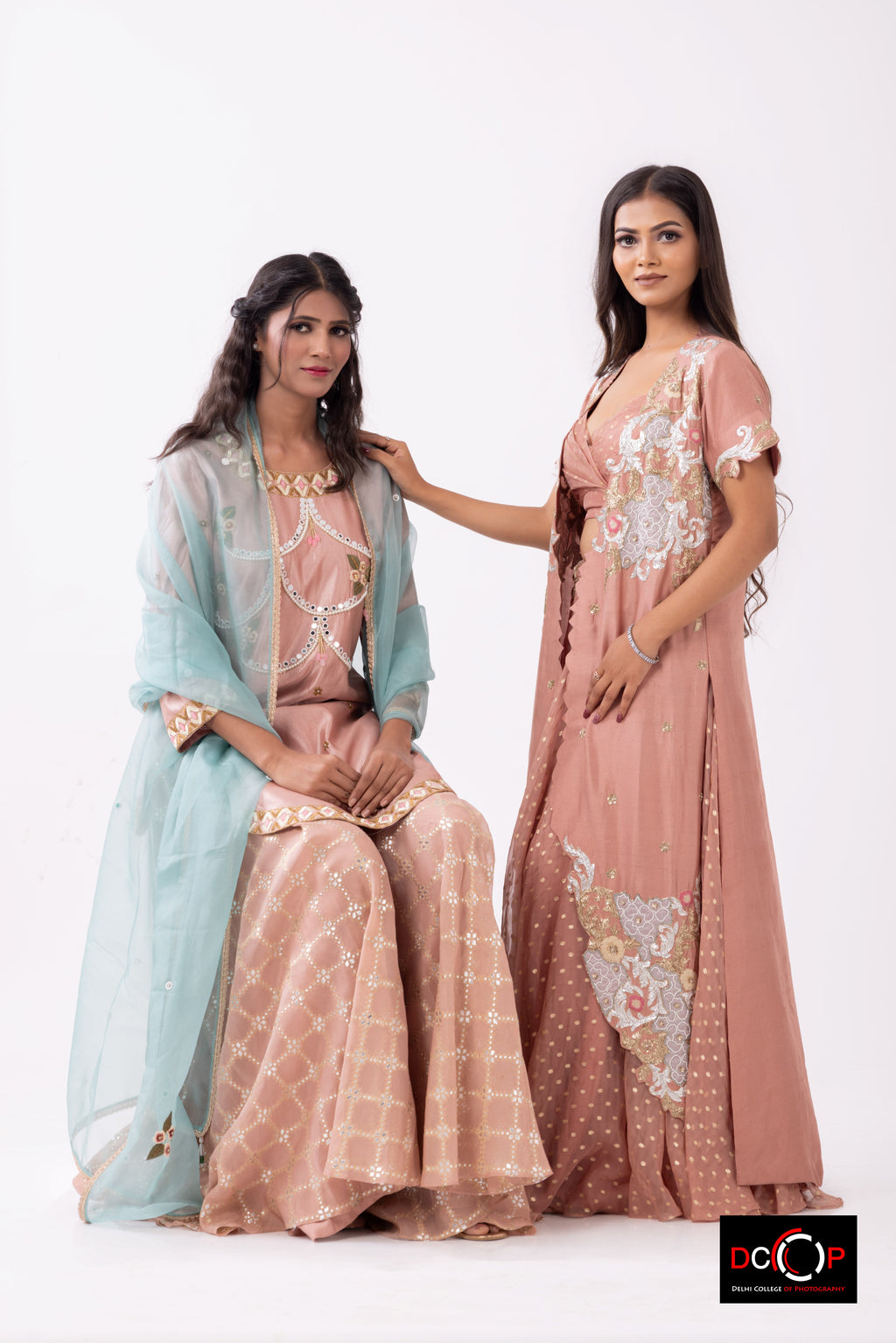 Peach Blossom Royal Sharara Set