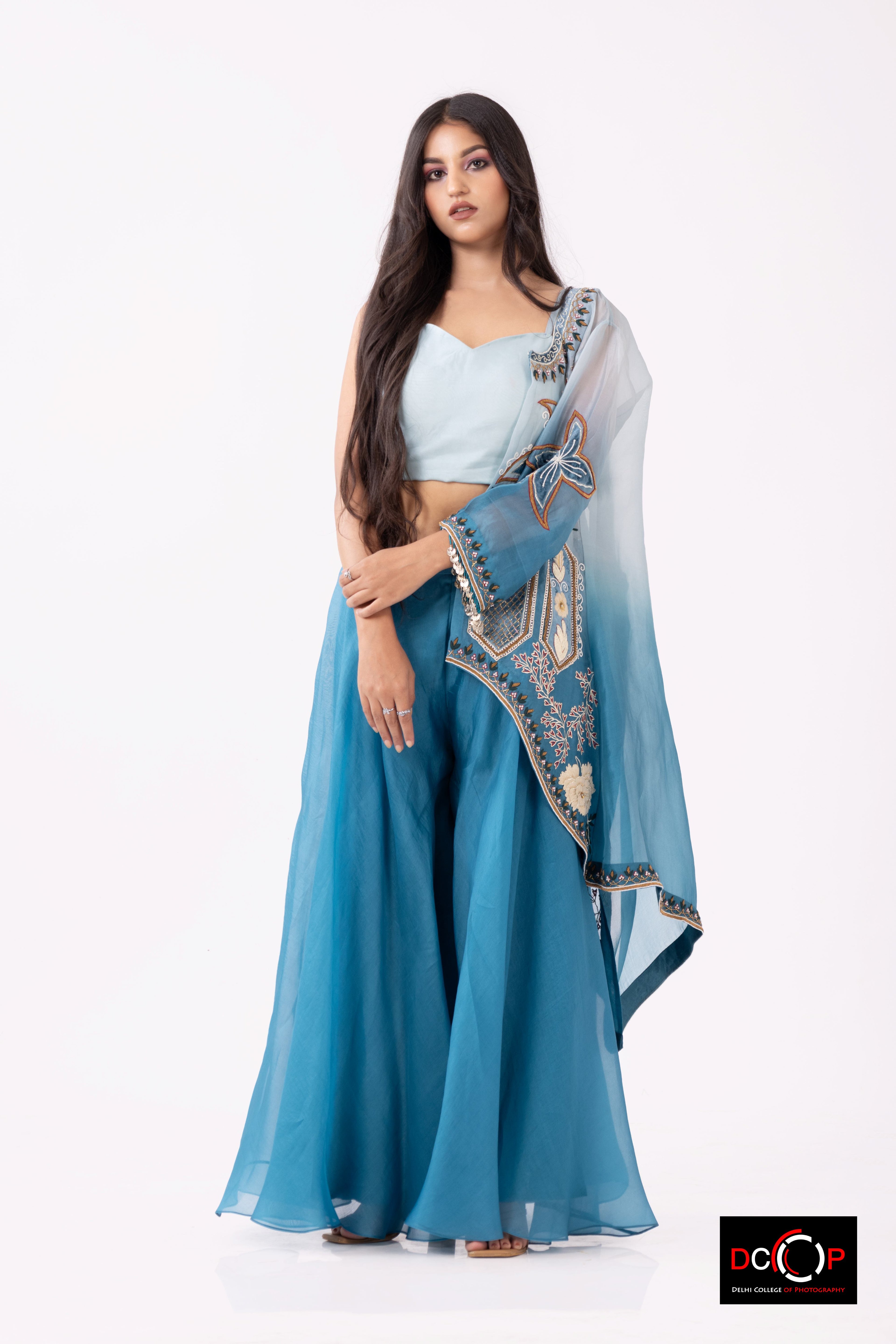 Royal Sky Blue Cape Jacket