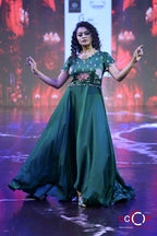Emerald Green Embroidered Dress
