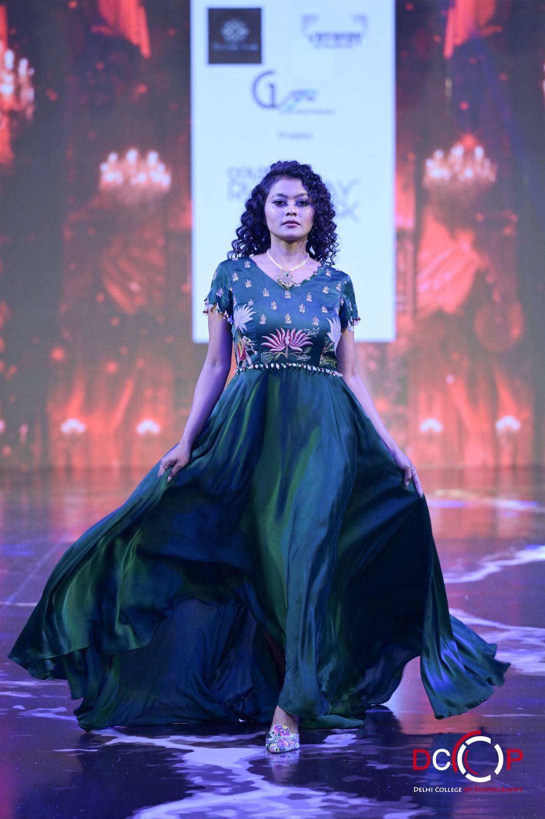 Emerald Green Embroidered Dress