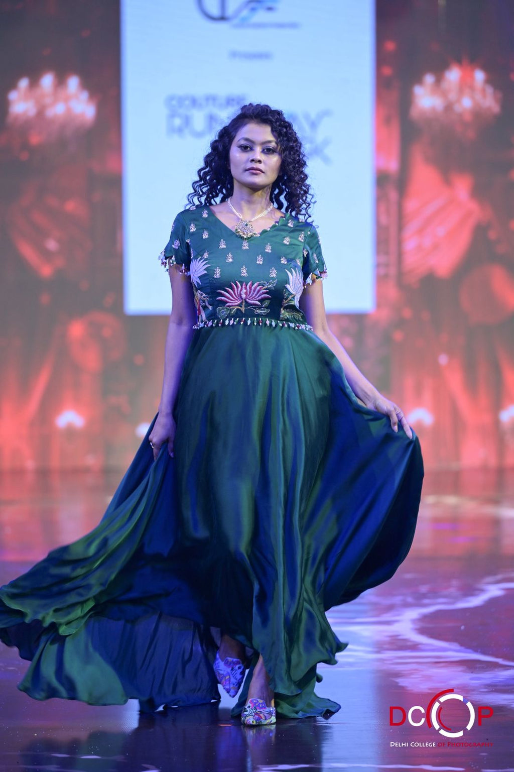 Emerald Green Embroidered Dress