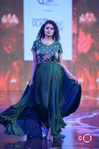 Emerald Green Embroidered Dress
