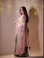 Olive Blush Whisper Tissue Organza Saree