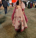 Blush Pink Print Kali Lehenga Set