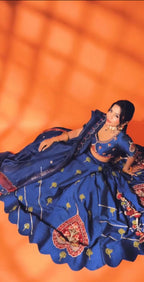 Ink Blue Peepal Patti Lehenga set