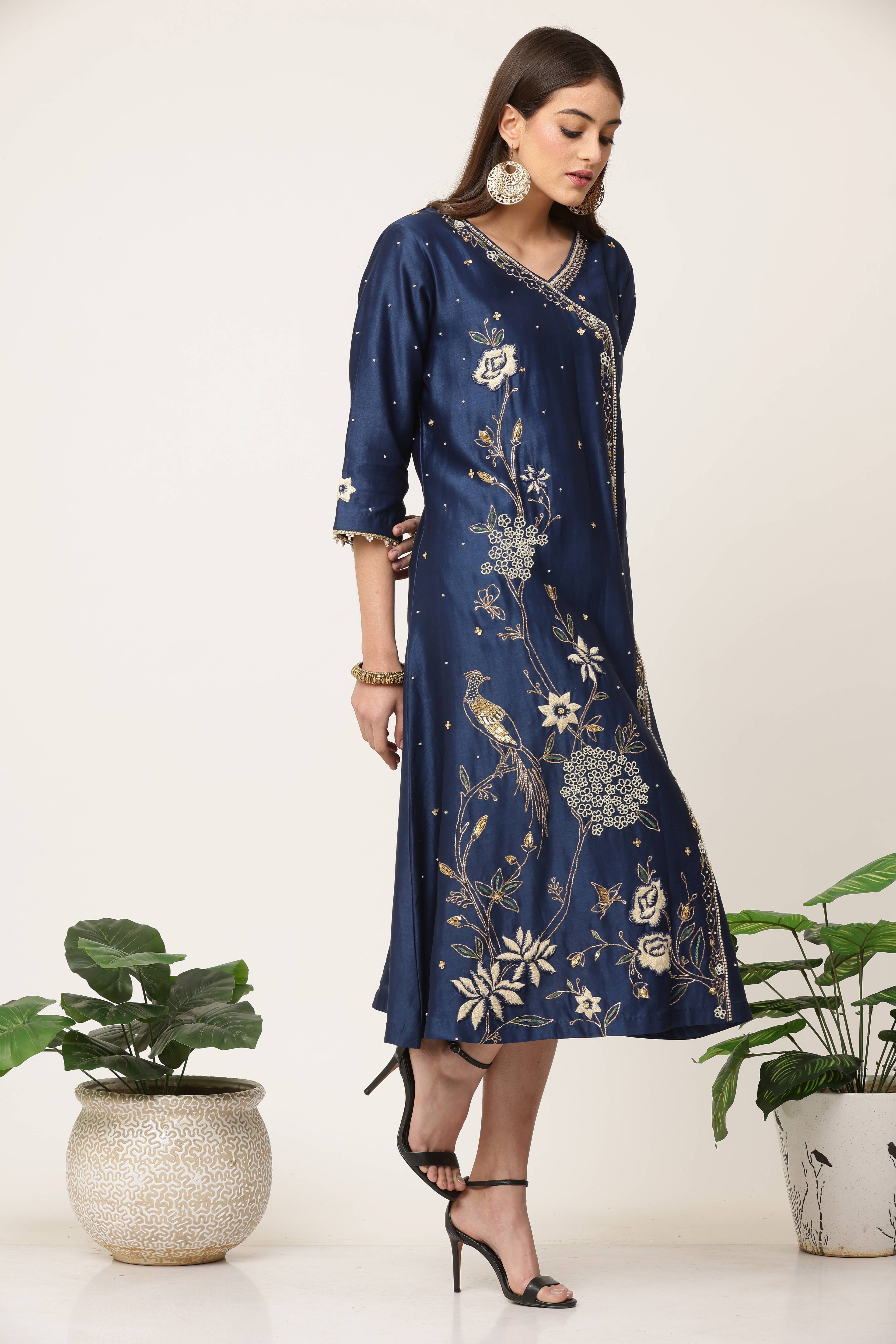 Indigo Blue Bird Moti dress