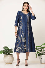 Indigo Blue Bird Moti dress