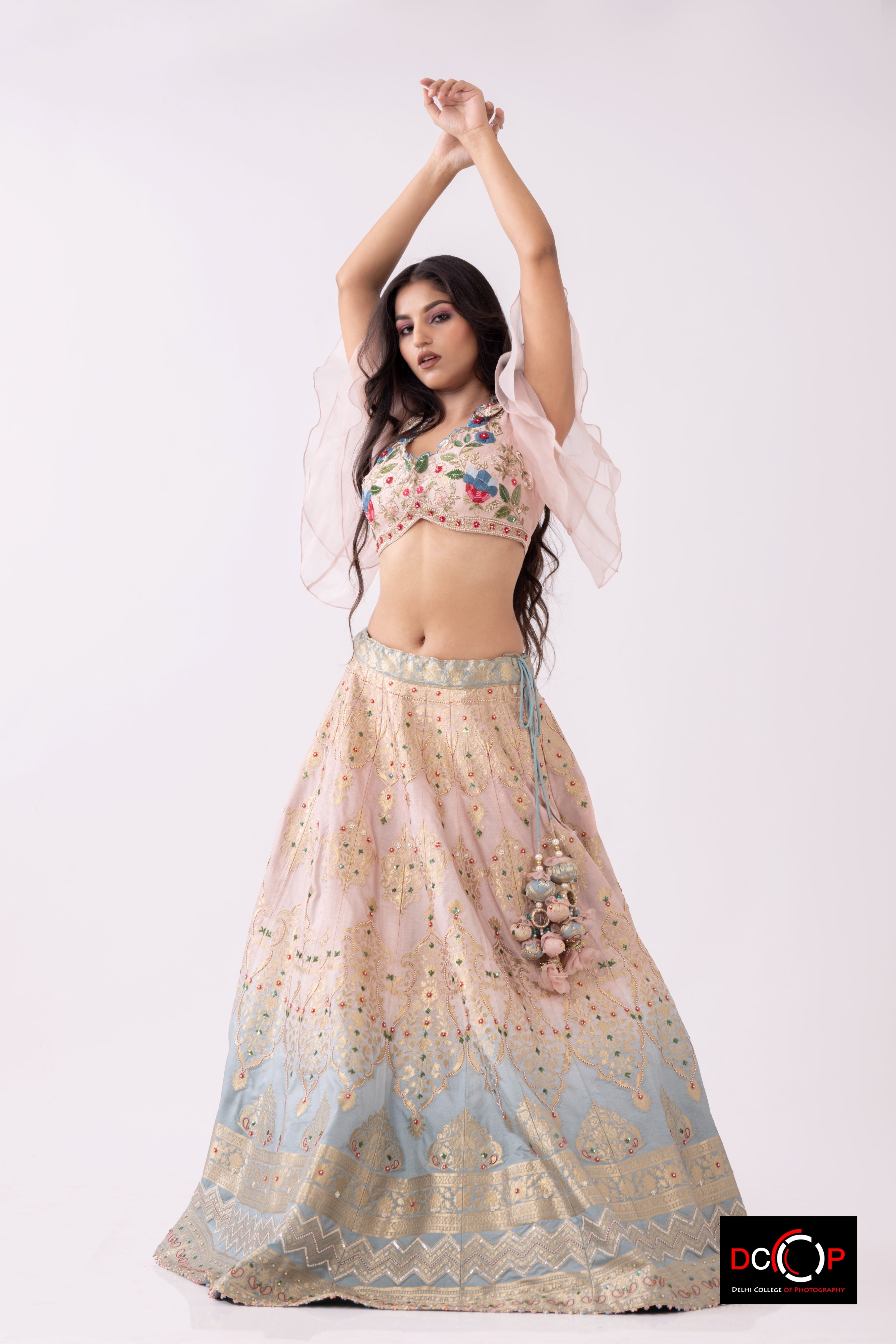 Blush Pink Western Lehenga Set