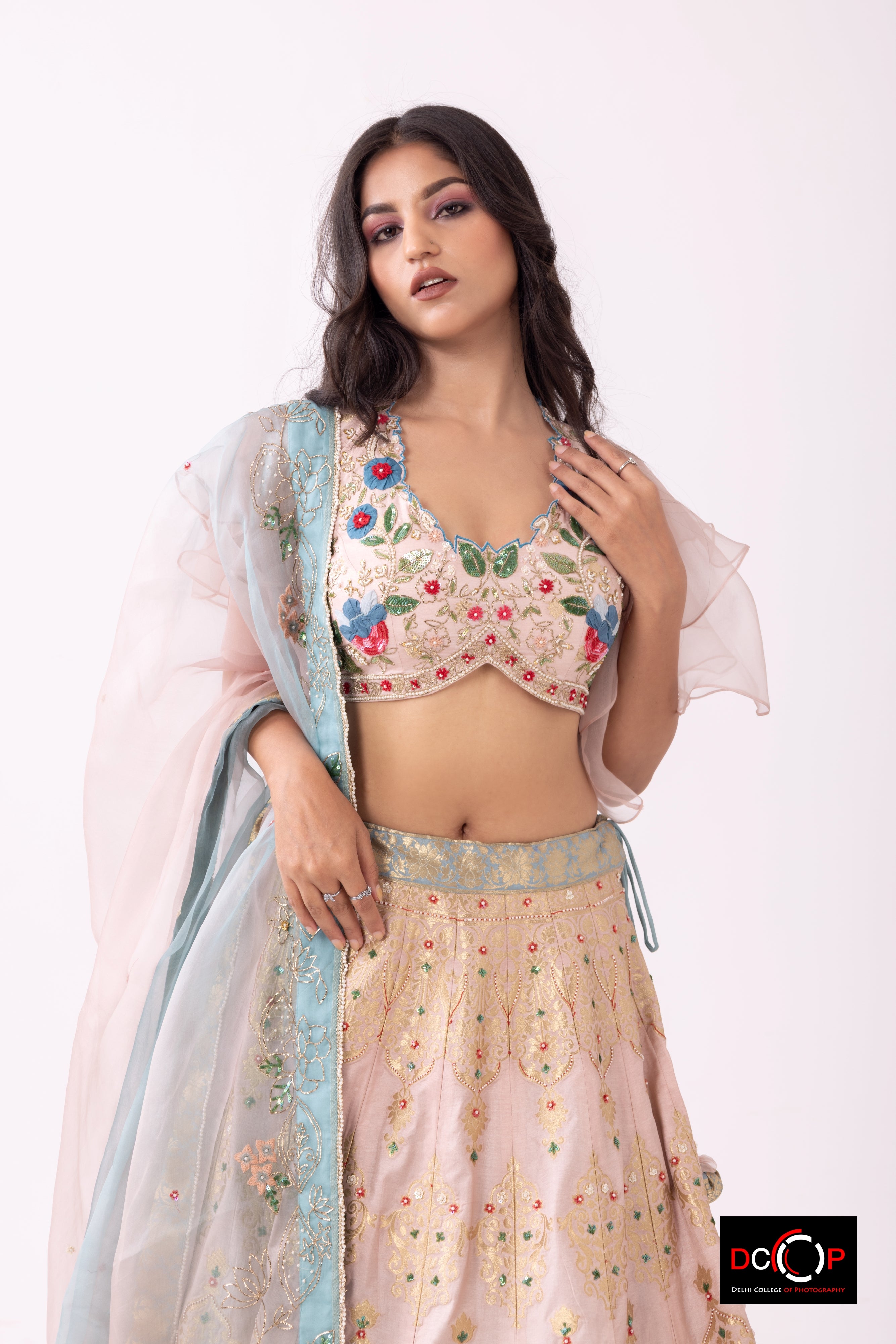 Blush Pink Western Lehenga Set
