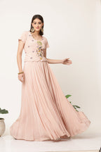 Blush Pink Cape Jacket Set