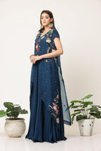 Indigo Blue Royal Cape Set