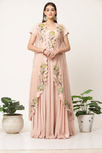 Blush Pink Cape Jacket Set