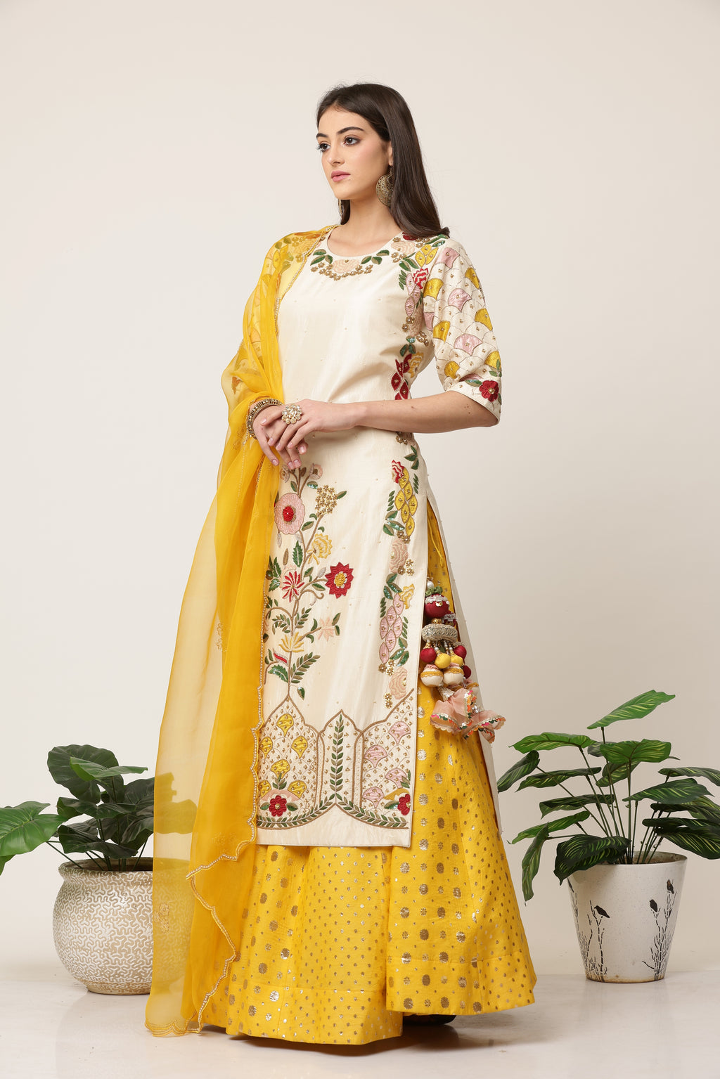 Sunlight Floral Kurta Lehenga Set