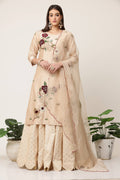 Champagne Red Velvet Kurta Lehenga Set