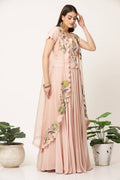 Blush Pink Cape Jacket Set