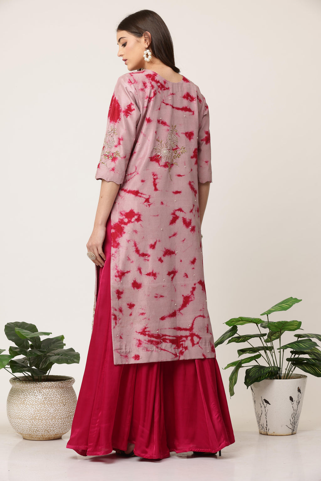 Rani Pink Moti Pink Sharara Set