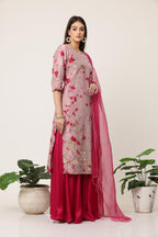 Rani Pink Moti Pink Sharara Set
