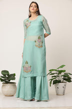 Mint Organza Sharara Set