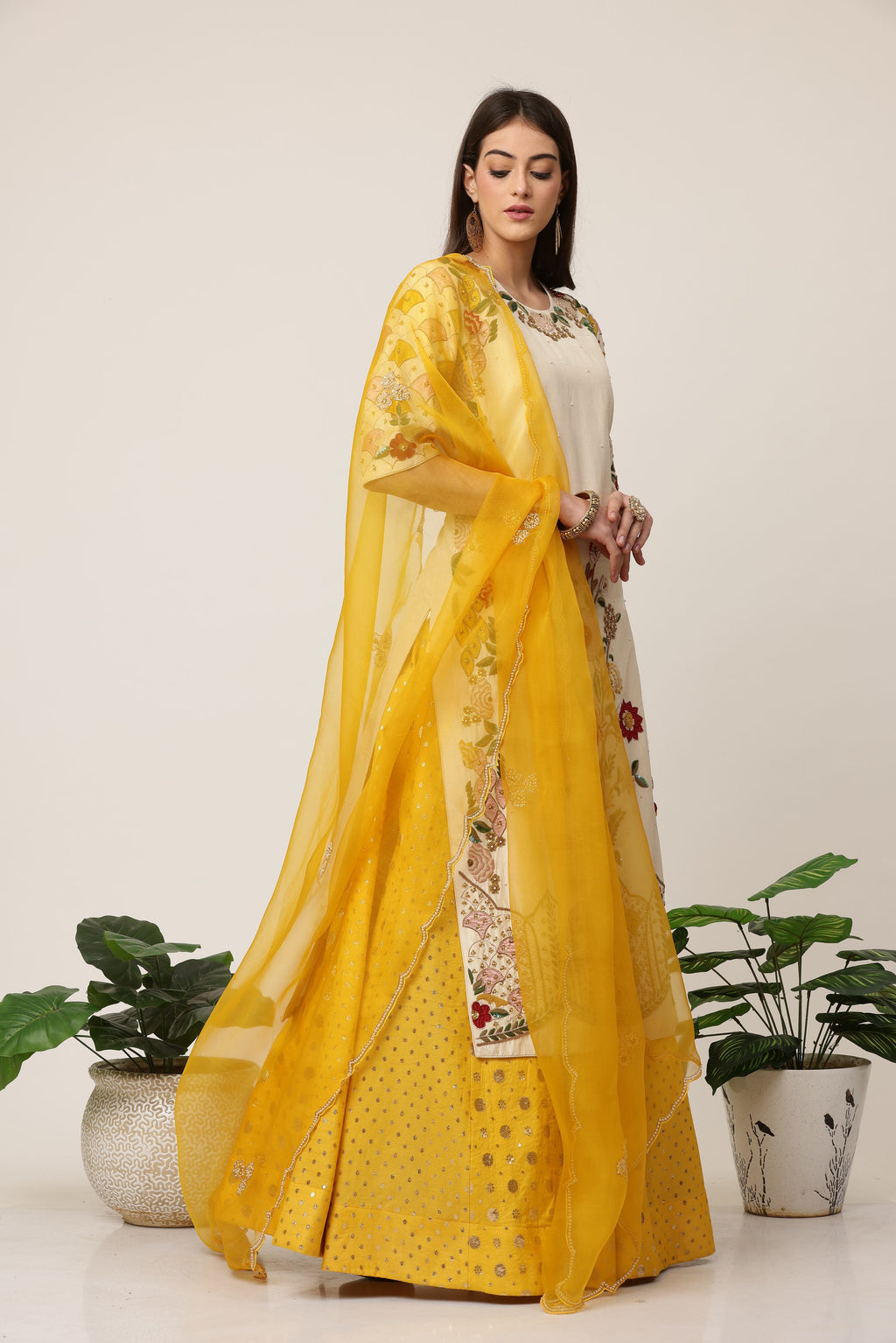 Sunlight Floral Kurta Lehenga Set